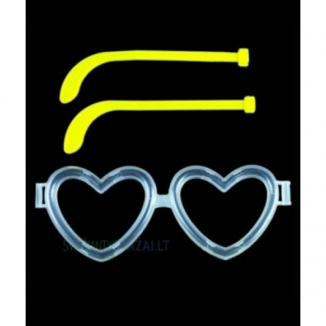 Šviečiantys akiniai širdies formos