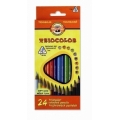 Tribriauniai spalvoti pieštukai „Triocolor“ Koh-I-Noor, 24 spalvų