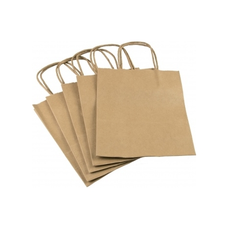 Popieriniai maišeliai KRAFT 31*42*11 cm., 15 vnt. FOLIA, rudi