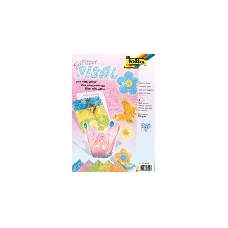 Sizalio pluošto lapų rinkinys pastelinių spalvų, 5 lapai, FOLIA   