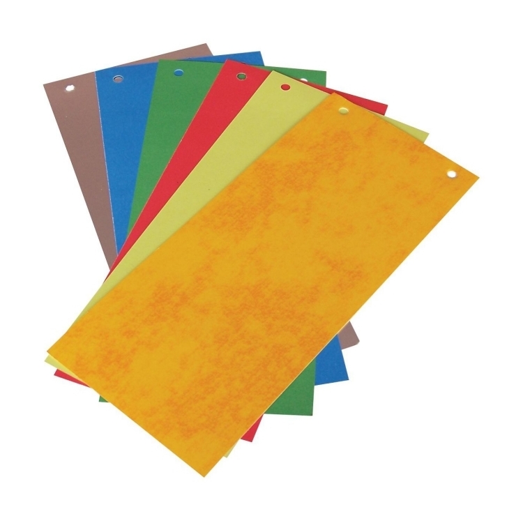 Skirtukai dokumentams 11×23 cm., 50 vnt. dvipusiai, spalvoto kartono
