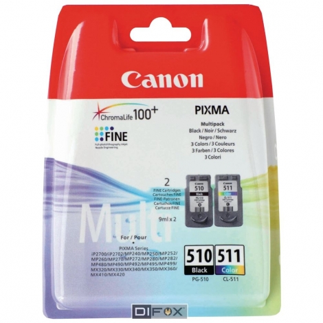 CANON kasetė/rašalo/juoda/spalvota PG-510/CL-511 Multipack (2970B010)
