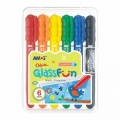 Šilkinės kreidelės stiklui "Colorix Glass Fun" AMOS, 6 spalvų