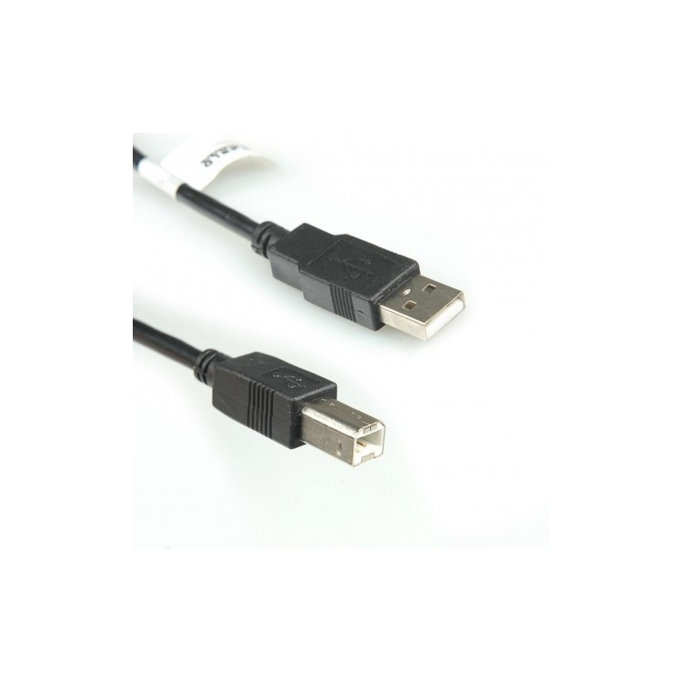 4World Kabelis 5m USB 2.0 , tipas A-B M/M, juodas  