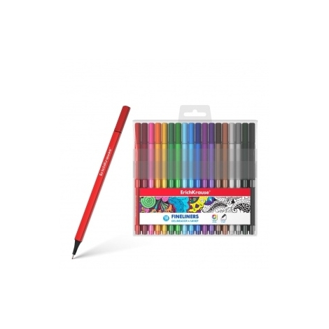 Spalvoti rašikliai piešimui "Fineliners" ErichKrause® 18 spalvų